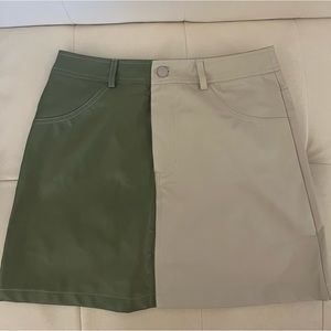 Split Tone Pleather Mini Skirt